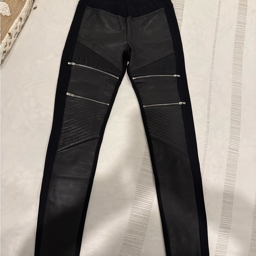 Sandro Black and Gray Panel Jeggings
